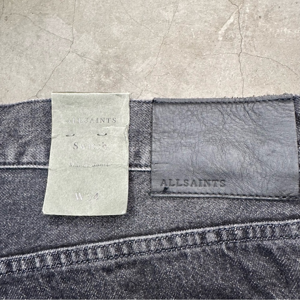 All Saints switch black washed skinny men’s shorts Sz 34 - Picture 11 of 11